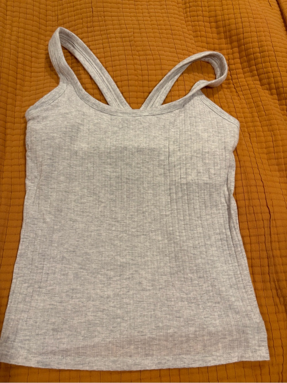 Vuori Light Heather Gray Ribbed Double-Strap Tank